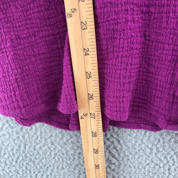 Soft Surroundings Top Womens Extra Large Purple Button Up Gauzy Tie 3/4 Sleeves - Picture 8 of 9